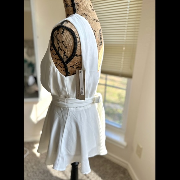 DO+BE White Tie Waist Blouse - Picture 6 of 9